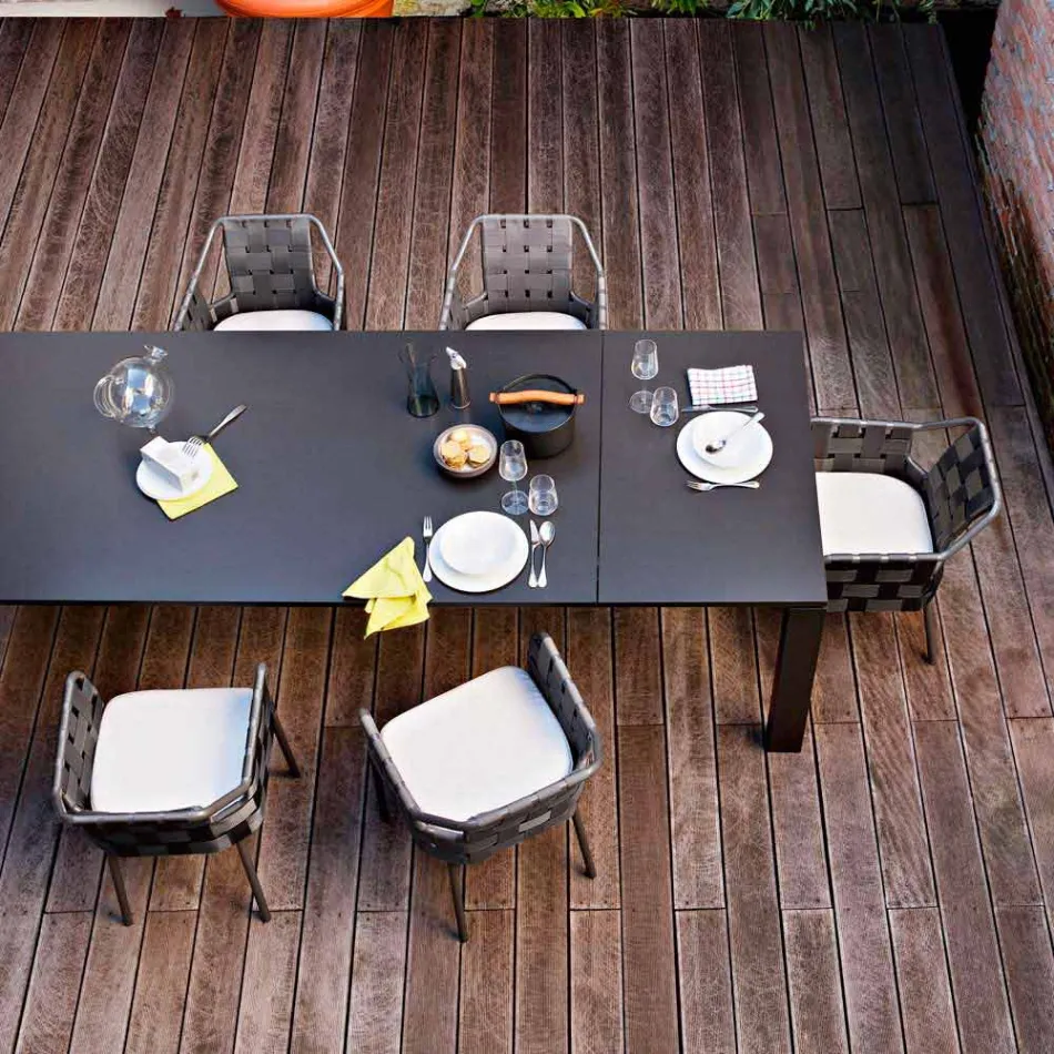 Varaschin dolmen table de jardin extensible jusqu'à 380 cm Viadurini