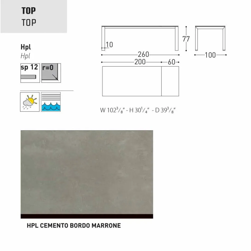 Varaschin dolmen table de jardin extensible jusqu'à 380 cm Viadurini