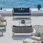 Canapé de jardin rembourré moderne à deux places Varaschin Emma Viadurini