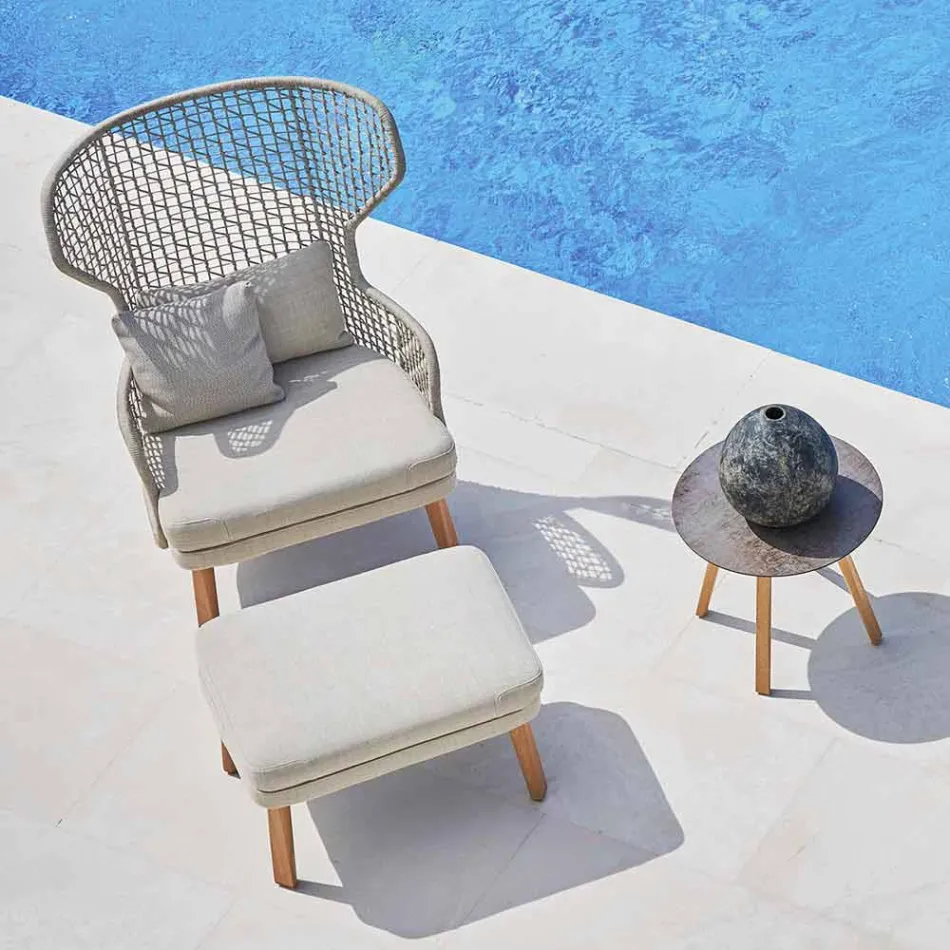 Repose-pieds d'extérieur design Varaschin Emma en tissu rembourré Viadurini