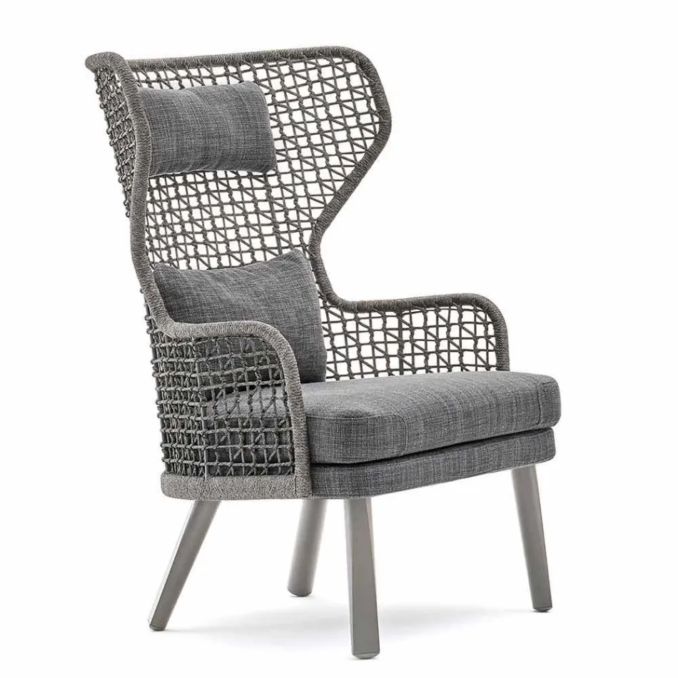 Varaschin Emma fauteuil de jardin extérieur moderne avec repose-tête en tissu Viadurini