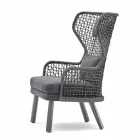 Varaschin Emma fauteuil de jardin extérieur moderne avec repose-tête en tissu Viadurini