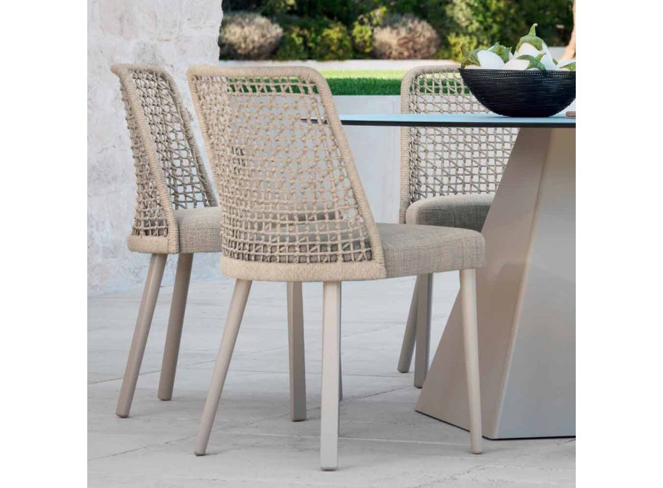 Varaschin Chaise de jardin design Emma en tissu et aluminium Viadurini
