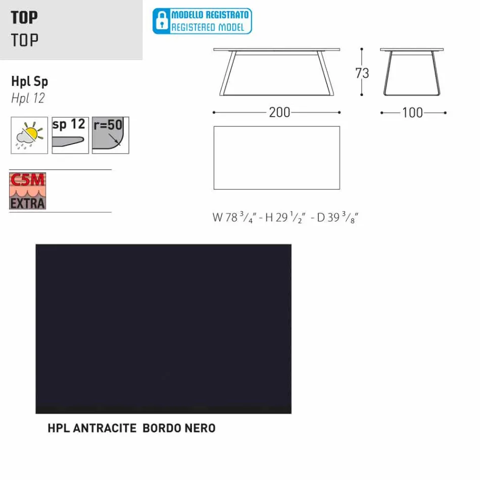 Varaschin Kolonaki Table de jardin moderne dans différentes tailles Viadurini