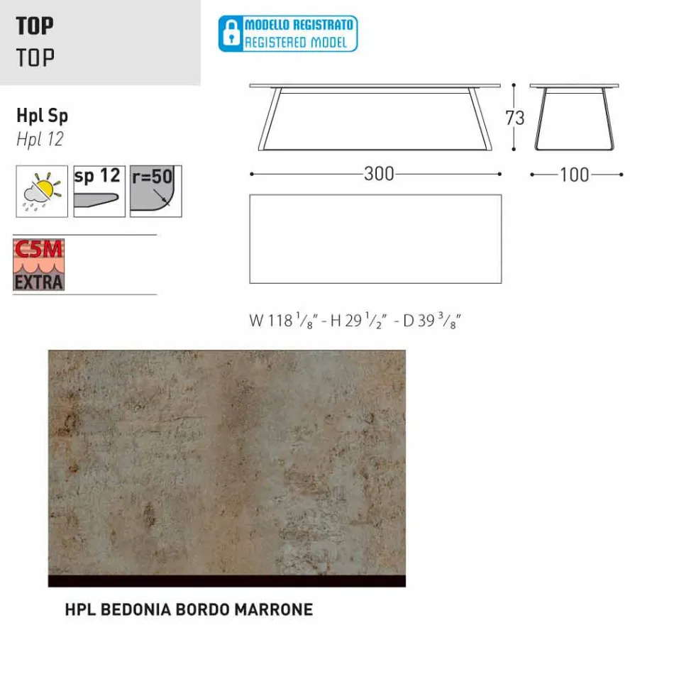 Varaschin Kolonaki Table de jardin moderne dans différentes tailles Viadurini