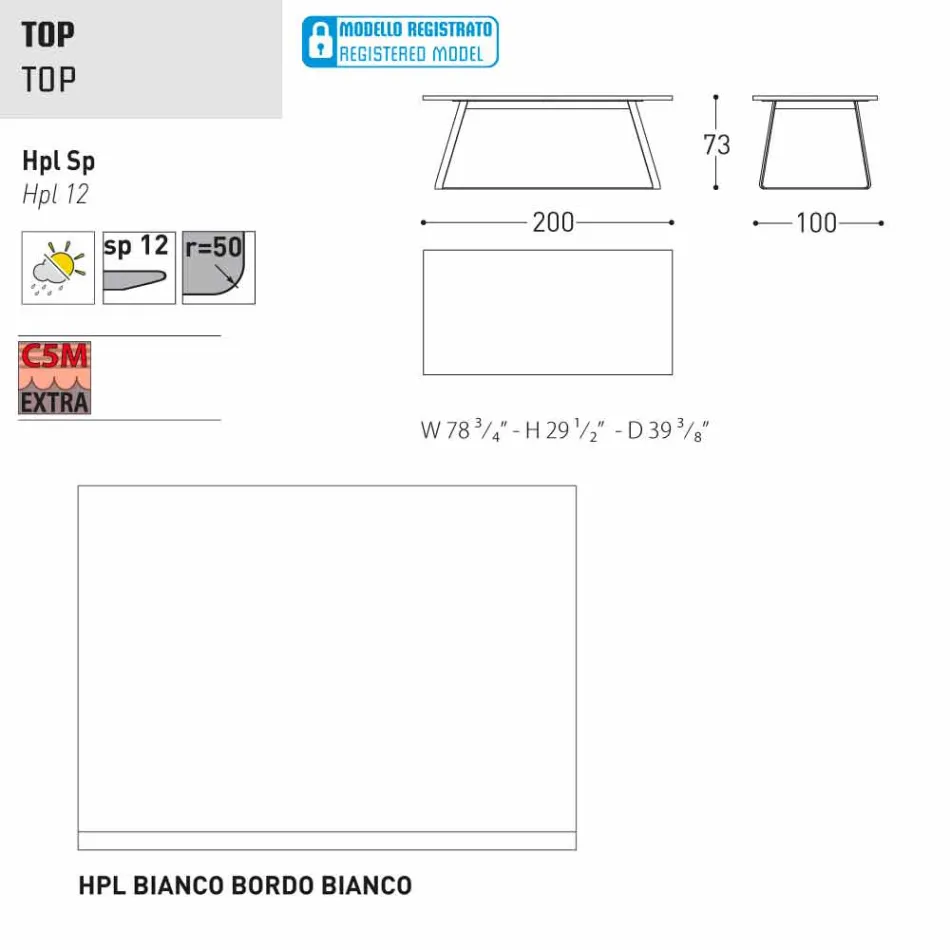 Varaschin Kolonaki Table de jardin moderne dans différentes tailles Viadurini