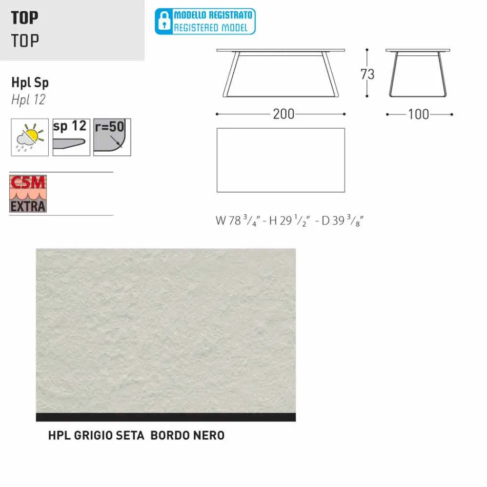 Varaschin Kolonaki Table de jardin moderne dans différentes tailles Viadurini