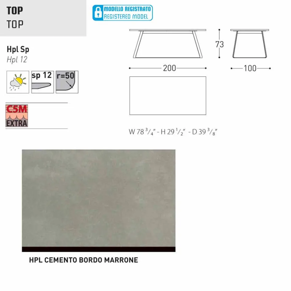Varaschin Kolonaki Table de jardin moderne dans différentes tailles Viadurini