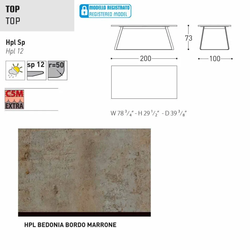 Varaschin Kolonaki Table de jardin moderne dans différentes tailles Viadurini