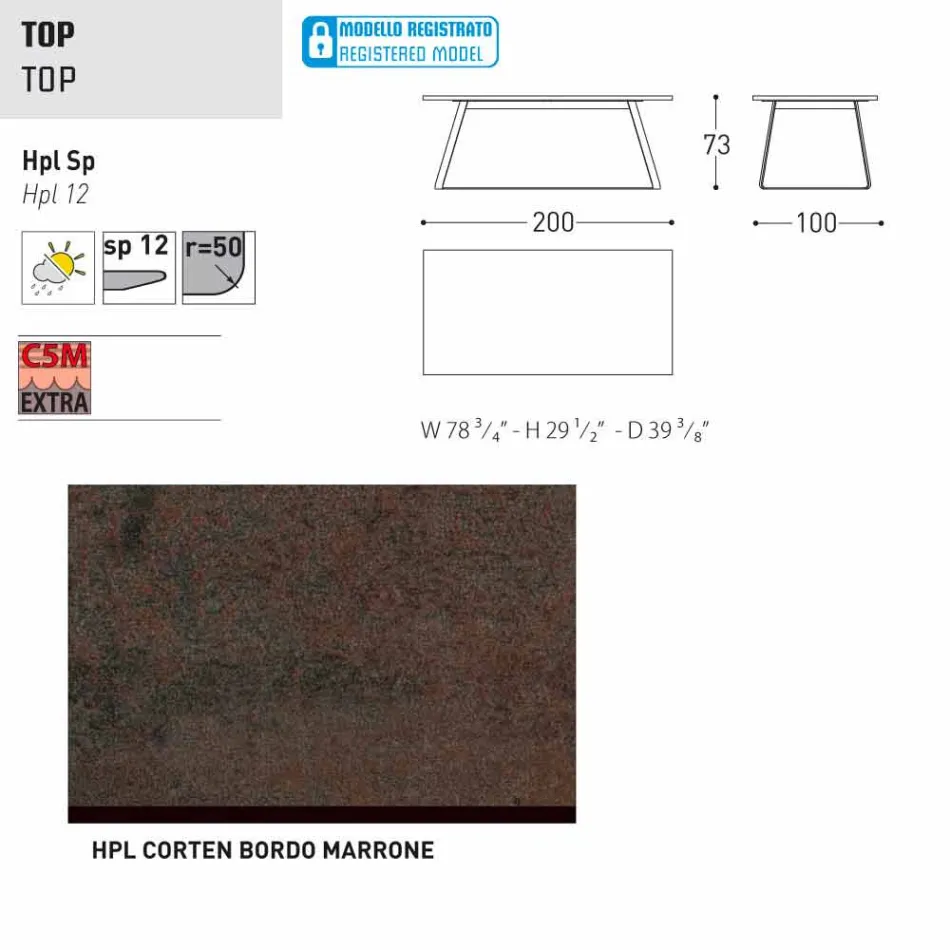 Varaschin Kolonaki Table de jardin moderne dans différentes tailles Viadurini