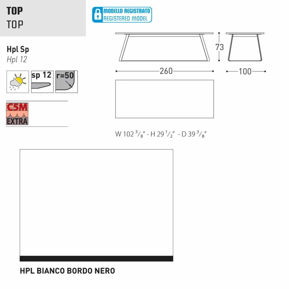 Varaschin Kolonaki Table de jardin moderne dans différentes tailles Viadurini
