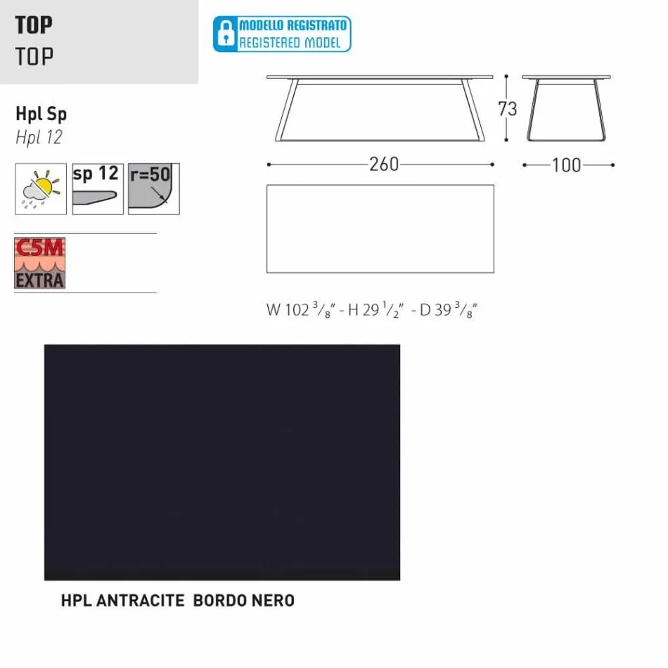 Varaschin Kolonaki Table de jardin moderne dans différentes tailles Viadurini
