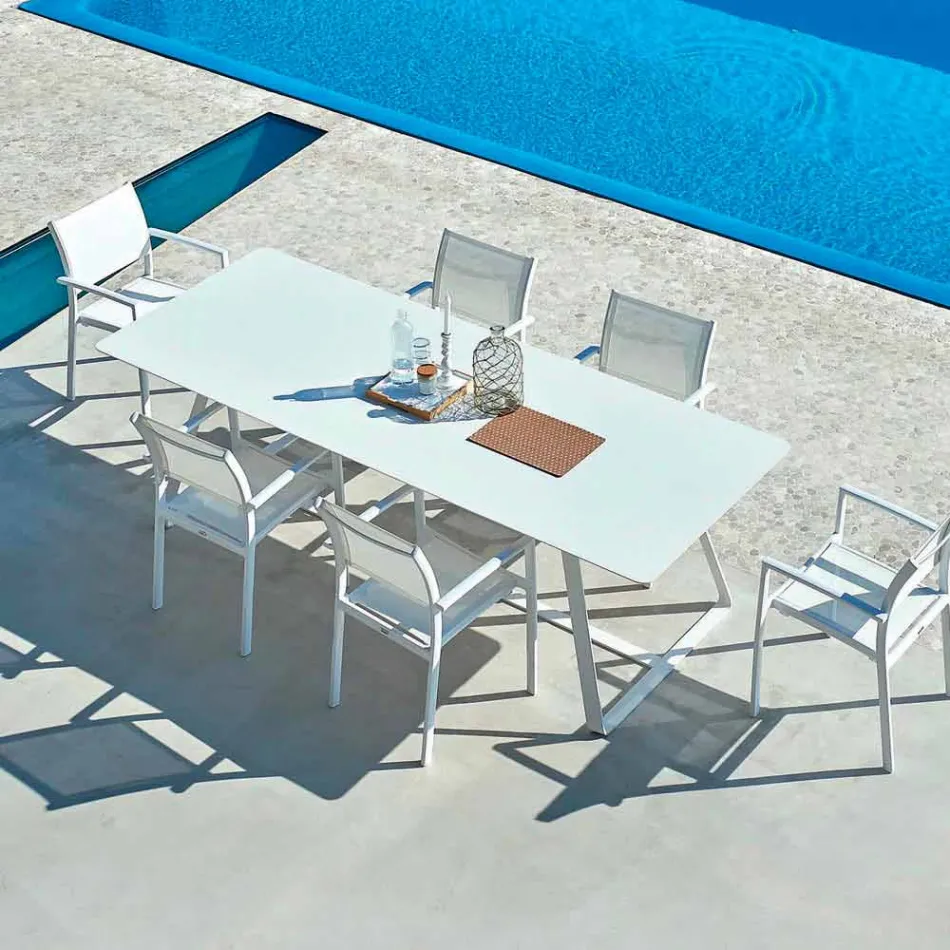 Varaschin Kolonaki Table de jardin moderne dans différentes tailles Viadurini