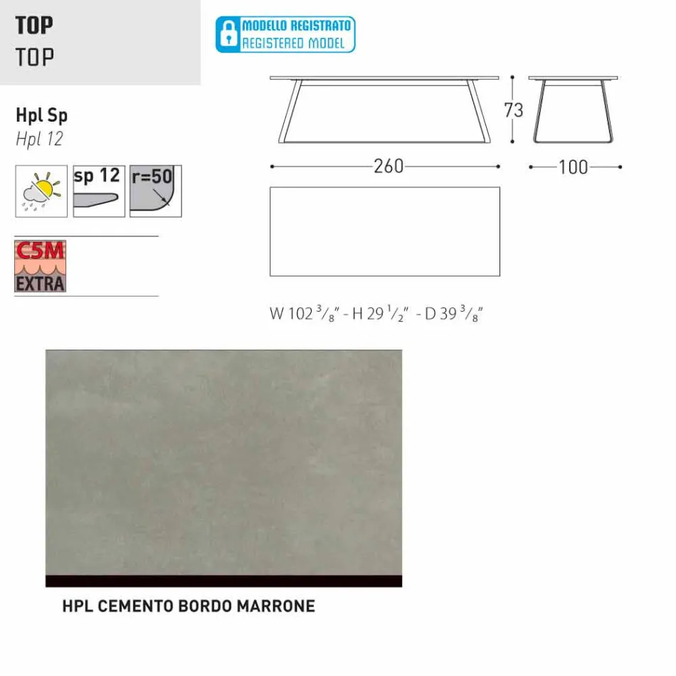 Varaschin Kolonaki Table de jardin moderne dans différentes tailles Viadurini