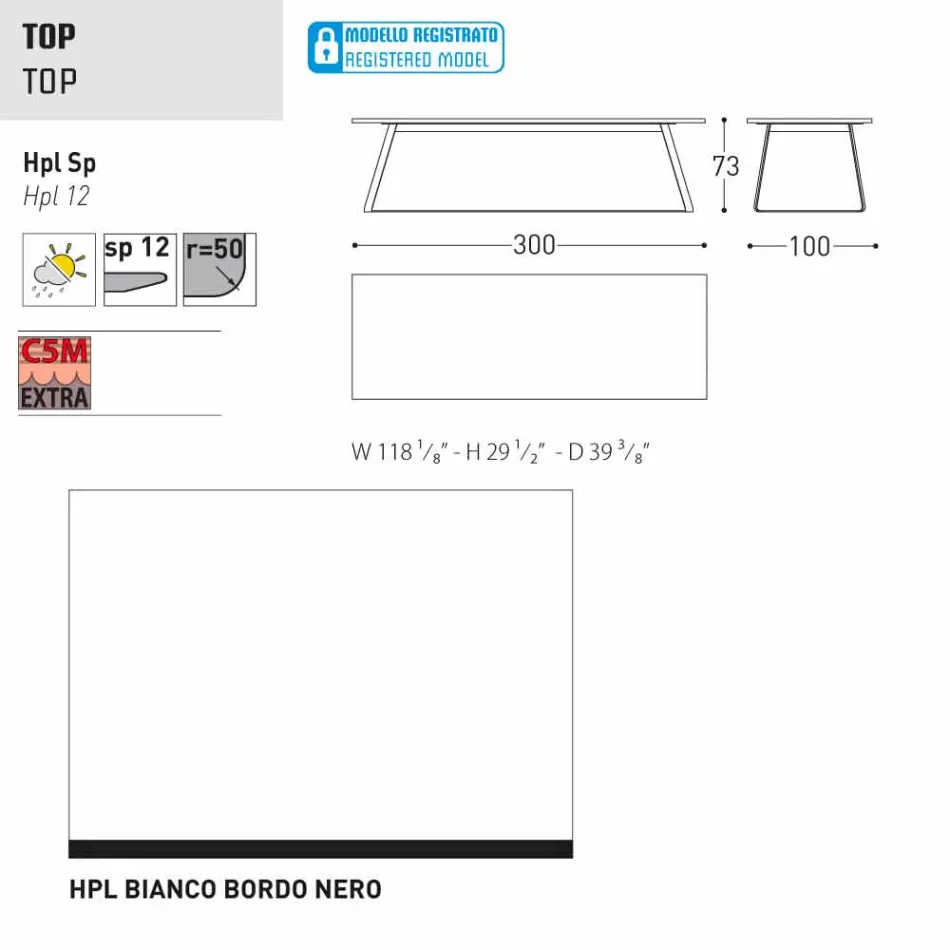 Varaschin Kolonaki Table de jardin moderne dans différentes tailles Viadurini