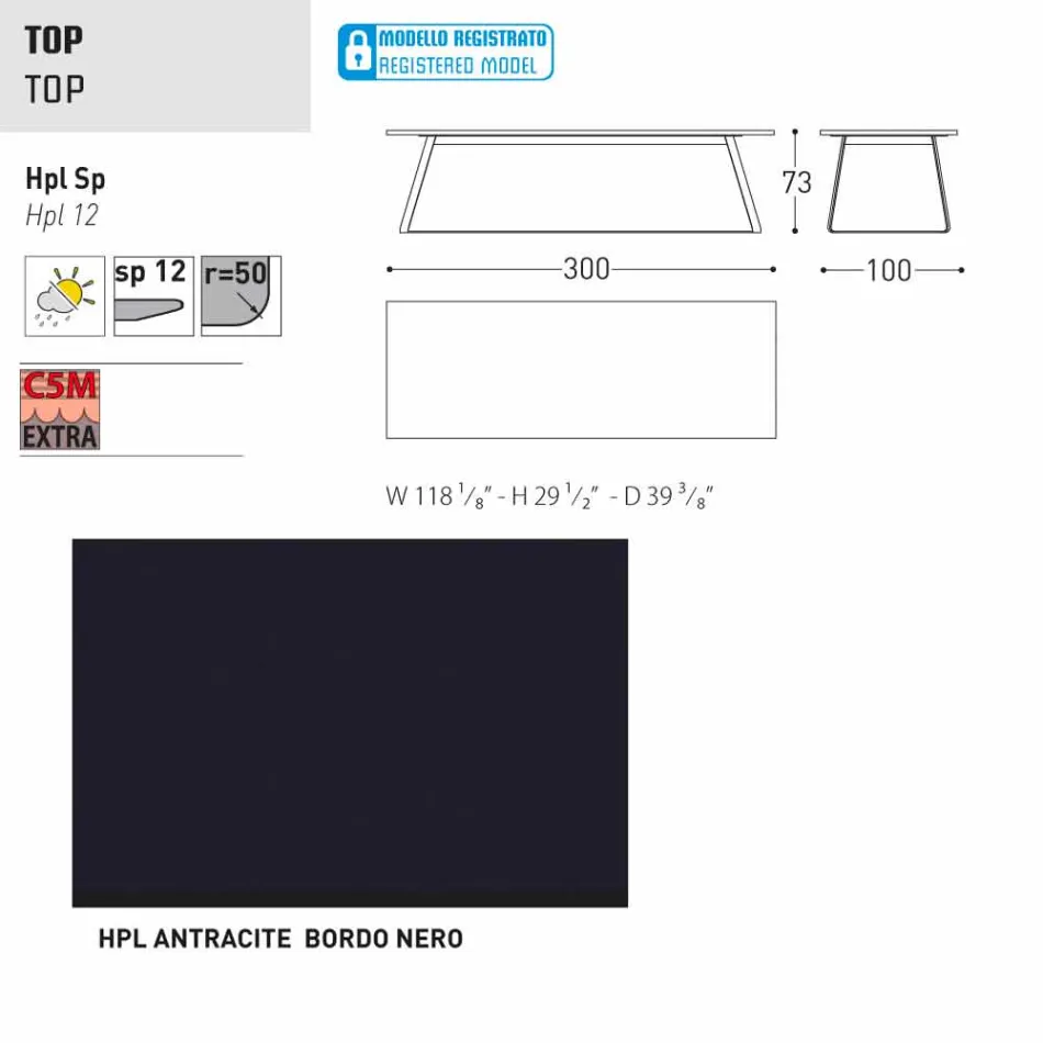 Varaschin Kolonaki Table de jardin moderne dans différentes tailles Viadurini