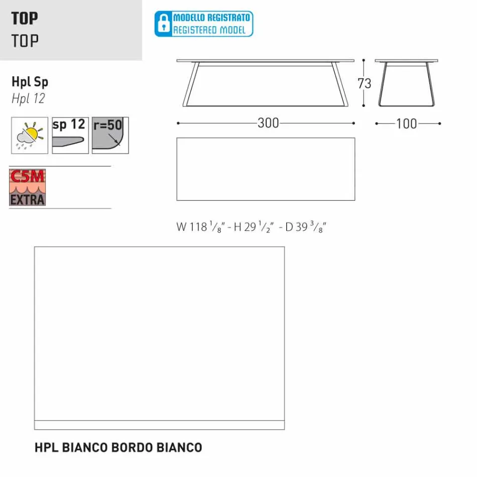 Varaschin Kolonaki Table de jardin moderne dans différentes tailles Viadurini