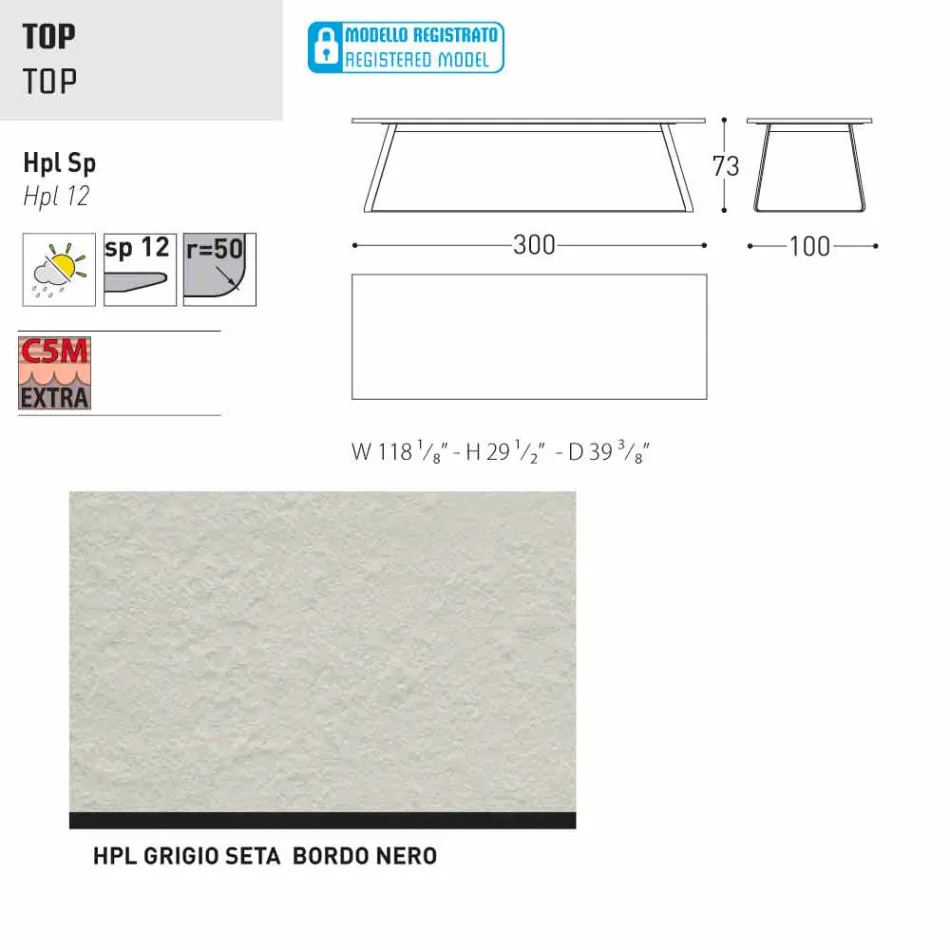 Varaschin Kolonaki Table de jardin moderne dans différentes tailles Viadurini