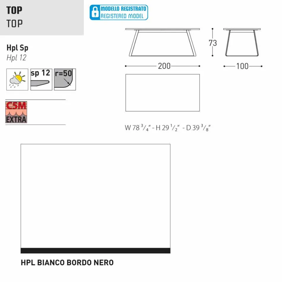Varaschin Kolonaki Table de jardin moderne dans différentes tailles Viadurini