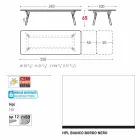 Table Varaschin Lien table de jardin avec des pieds en teck, H65 cm Viadurini