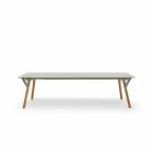 Table Varaschin Lien table de jardin avec des pieds en teck, H65 cm Viadurini