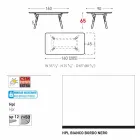 Table Varaschin Lien table de jardin avec des pieds en teck, H65 cm Viadurini