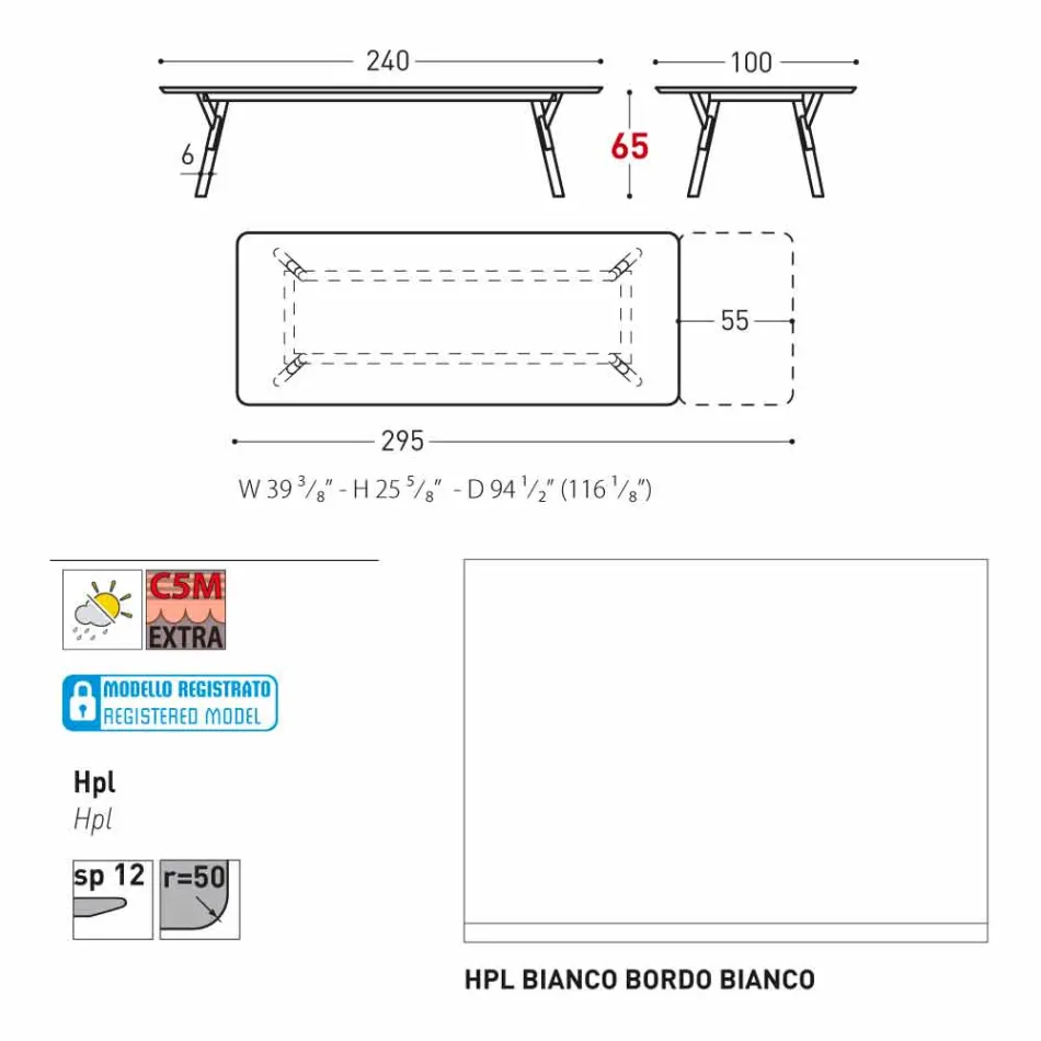 Varaschin Lien tableau H 65 cm jardin extensible jusqu'à 350 cm Viadurini