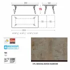 Varaschin Lien jardin table d'extension avec des pieds en teck, H75 cm Viadurini