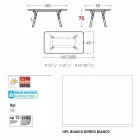 Varaschin Lien jardin table d'extension avec des pieds en teck, H75 cm Viadurini