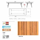 Varaschin Lien jardin table d'extension avec des pieds en teck, H75 cm Viadurini