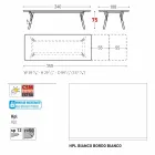 Varaschin Lien jardin table d'extension avec des pieds en teck, H75 cm Viadurini