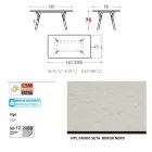 Varaschin Lien jardin table d'extension avec des pieds en teck, H75 cm Viadurini