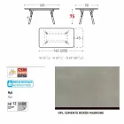 Varaschin Lien jardin table d'extension avec des pieds en teck, H75 cm Viadurini