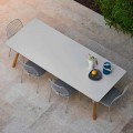 Table extensible de de jardin, pieds en teak, H 75 cm Varaschin Link