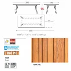 Varaschin Lien jardin table d'extension avec des pieds en teck, H75 cm Viadurini