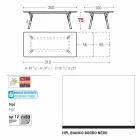 Varaschin Lien jardin table d'extension avec des pieds en teck, H75 cm Viadurini