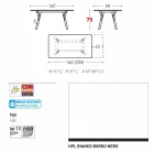 Varaschin Lien jardin table d'extension avec des pieds en teck, H75 cm Viadurini