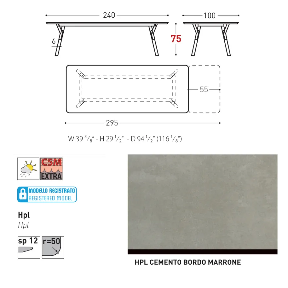 Table de jardin extensible au design moderne Varaschin Link, H 73,2 cm Viadurini