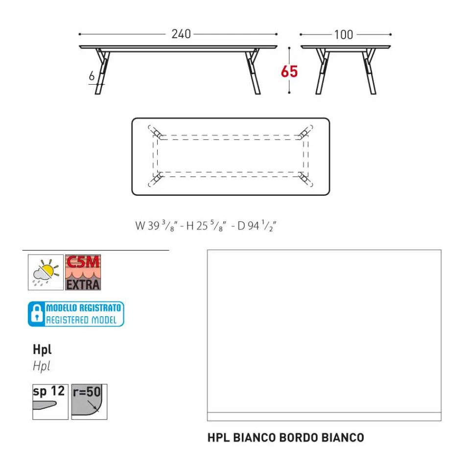 Varaschin Table de jardin Lien avec les jambes en bois de teck, H 65 cm Viadurini