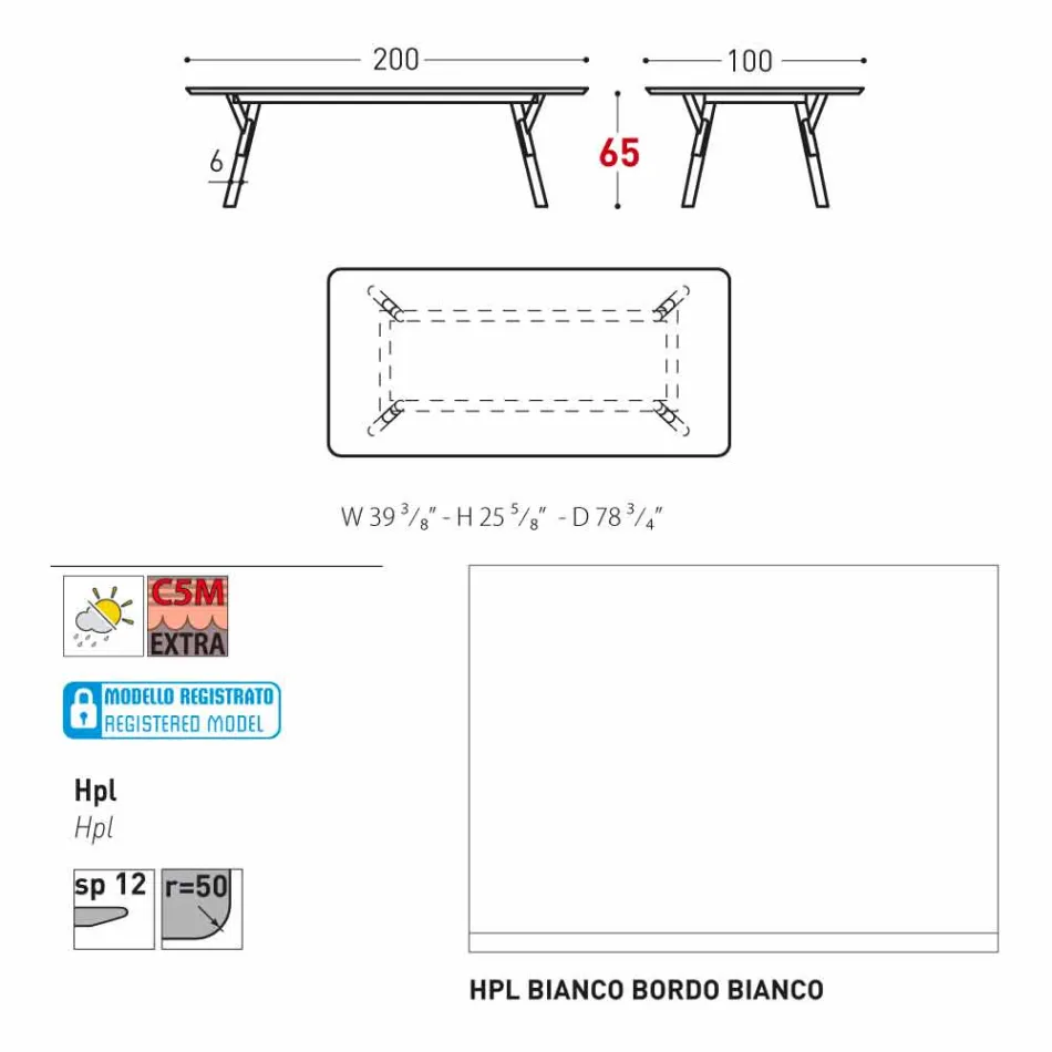 Varaschin Table de jardin Lien avec les jambes en bois de teck, H 65 cm Viadurini