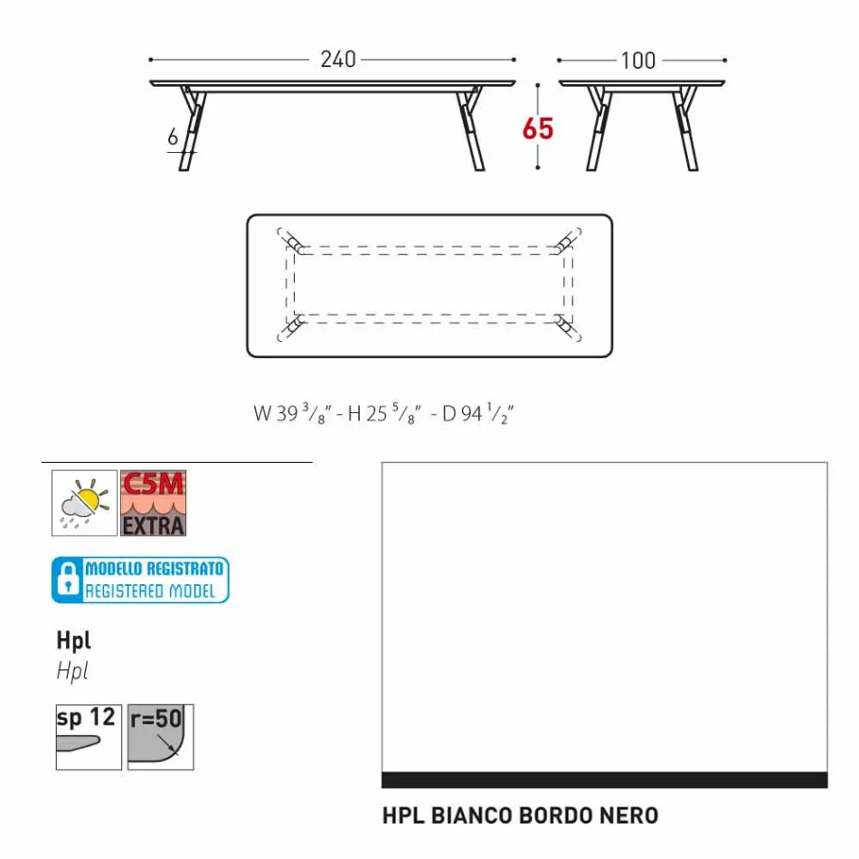 Varaschin Table de jardin Lien avec les jambes en bois de teck, H 65 cm Viadurini