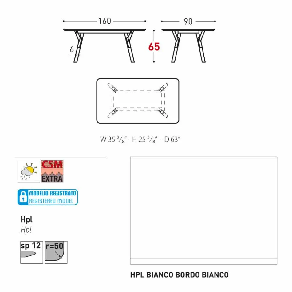 Varaschin Table de jardin Lien avec les jambes en bois de teck, H 75 cm Viadurini