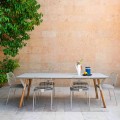 Table de jardin avec pieds en bois de teak, H 75 cm Varaschin Link