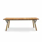 Varaschin table à manger Lien jardin bois de teck H 75 cm Viadurini