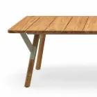 Varaschin table à manger Lien jardin bois de teck H 75 cm Viadurini