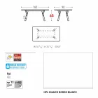 Varaschin Lien table fixe parmi H externes ou internes 65 cm Viadurini