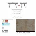 Varaschin Lien table fixe parmi H externes ou internes 65 cm Viadurini