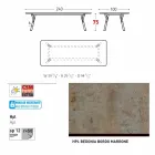 Varaschin Lien fixe jardin table à manger ou à l'intérieur H 75 cm Viadurini