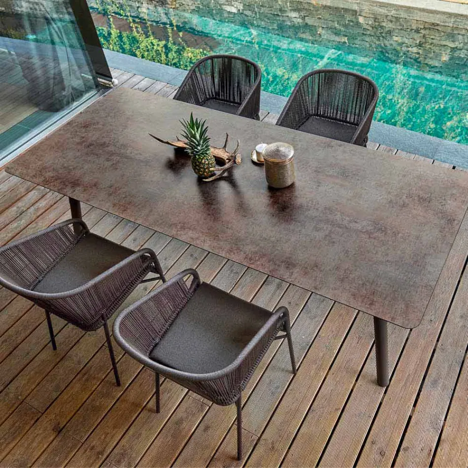 Varaschin Lien fixe jardin table à manger ou à l'intérieur H 75 cm Viadurini
