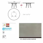 lien Varaschin Table ronde en plein air avec des pieds en teck, H 65cm Viadurini